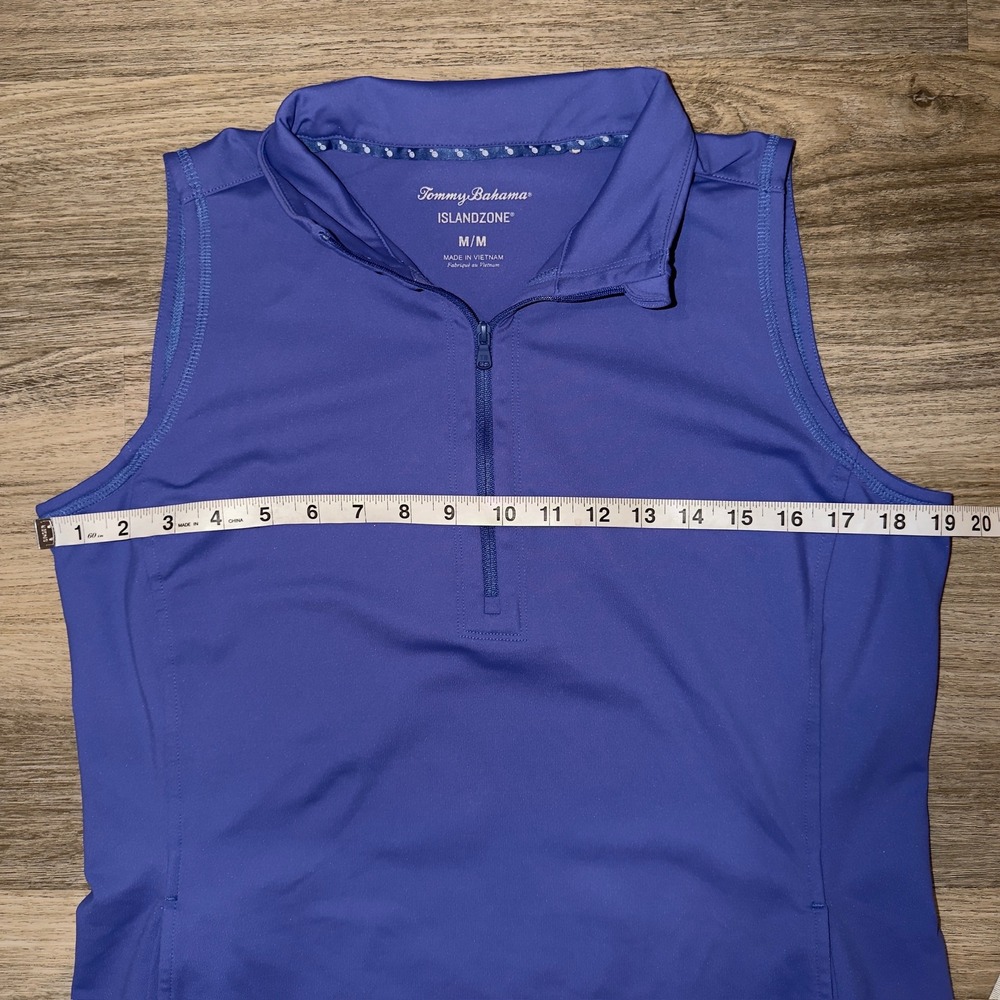 Tommy Bahama IslandZone Blue Sleeveless Golf Dress Quarter Zip Medium - Picture 5 of 8